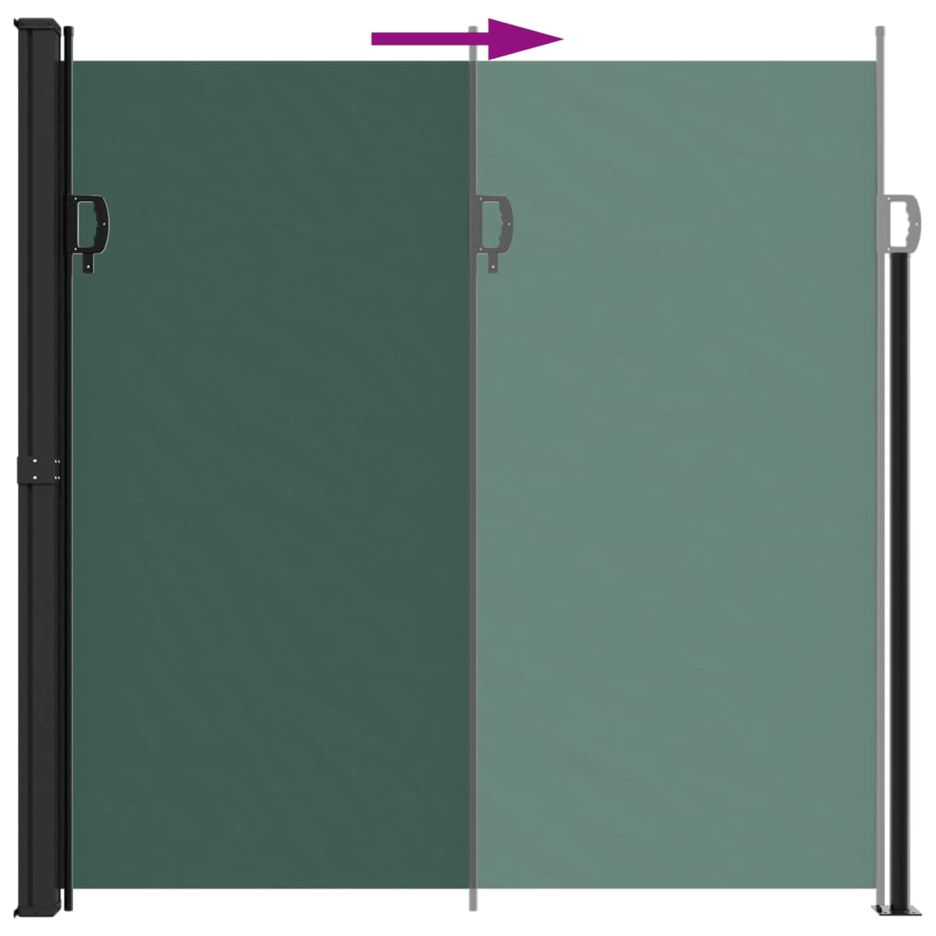 Retractable Side Awning Dark Green 200x600 cm