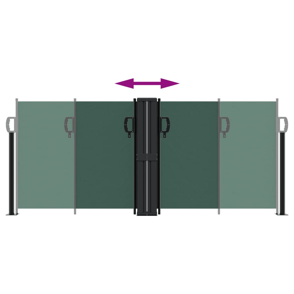 Retractable Side Awning Dark Green 100x600 cm