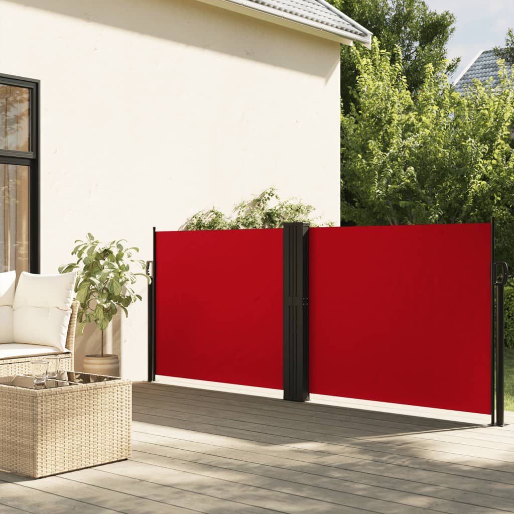 Retractable Side Awning Red 120x600 cm