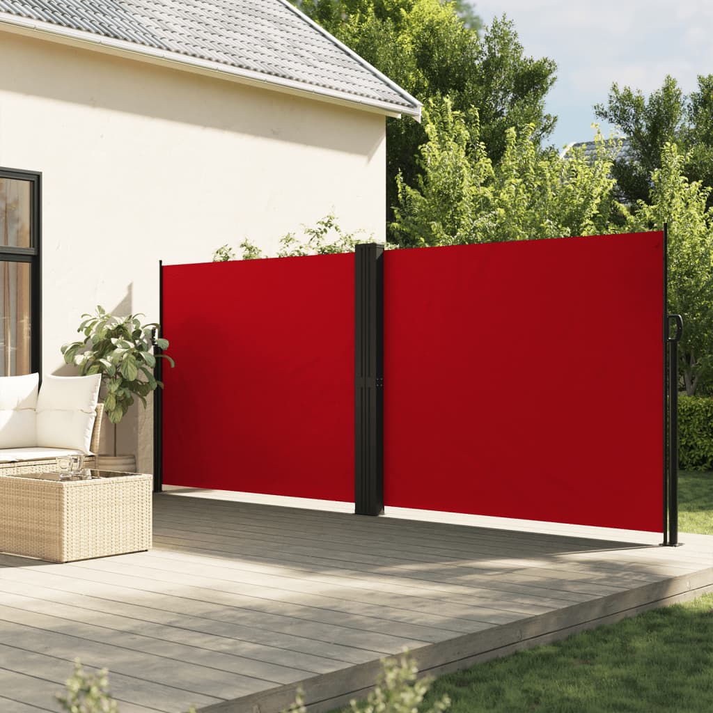 Retractable Side Awning Red 160x600 cm