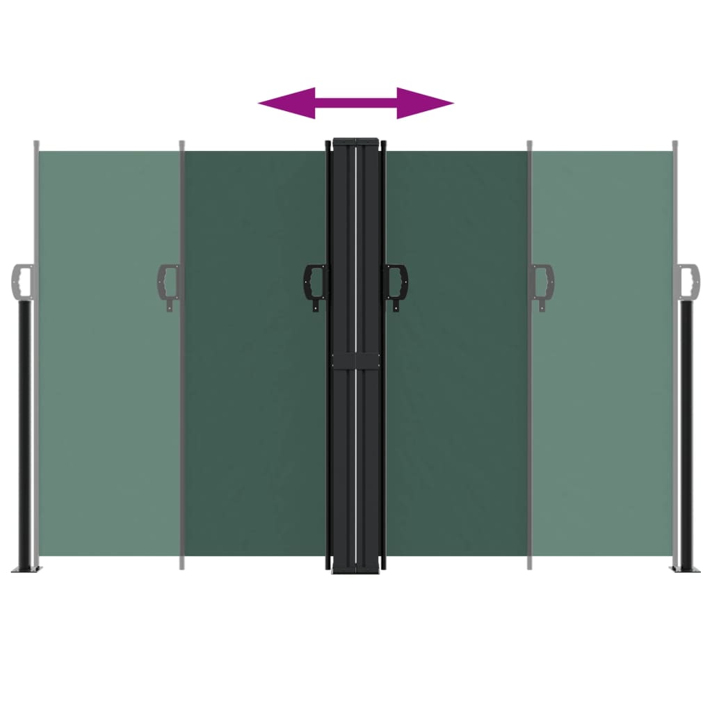 Retractable Side Awning Dark Green 160x600 cm