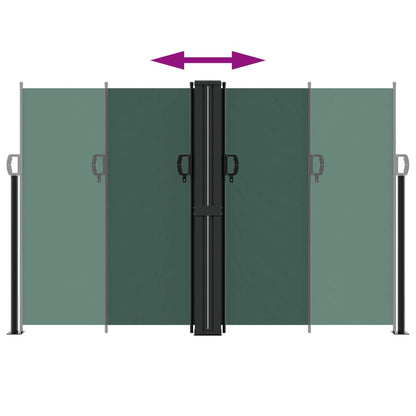 Retractable Side Awning Dark Green 160x600 cm