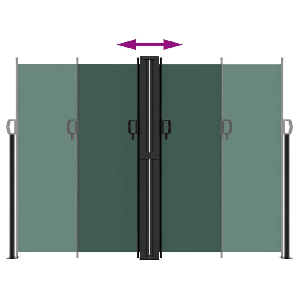 Retractable Side Awning Dark Green 180x600 cm