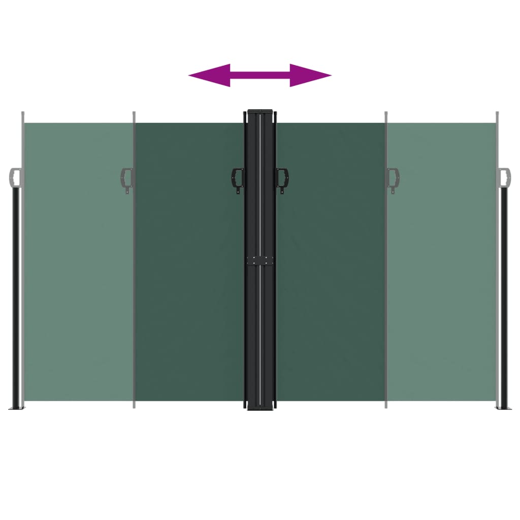 Retractable Side Awning Dark Green 200x600 cm