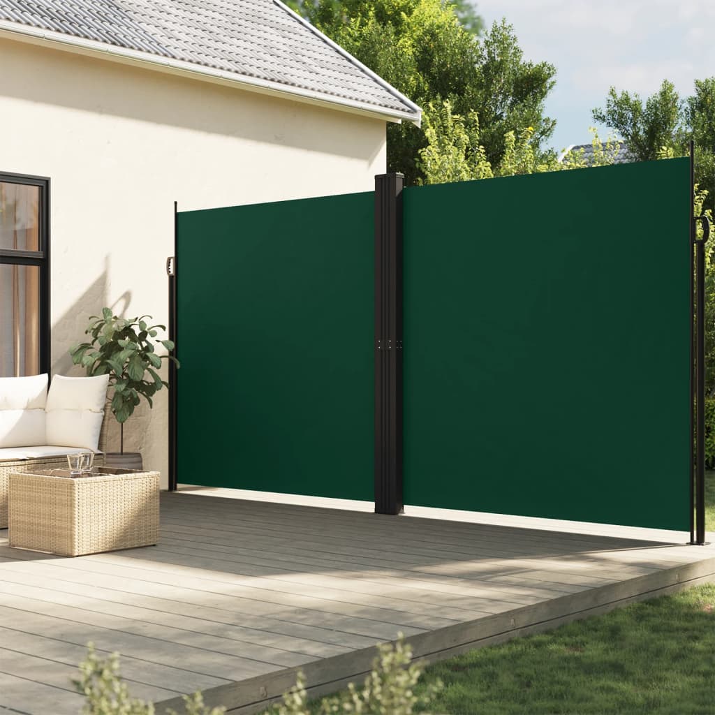 Retractable Side Awning Dark Green 200x600 cm