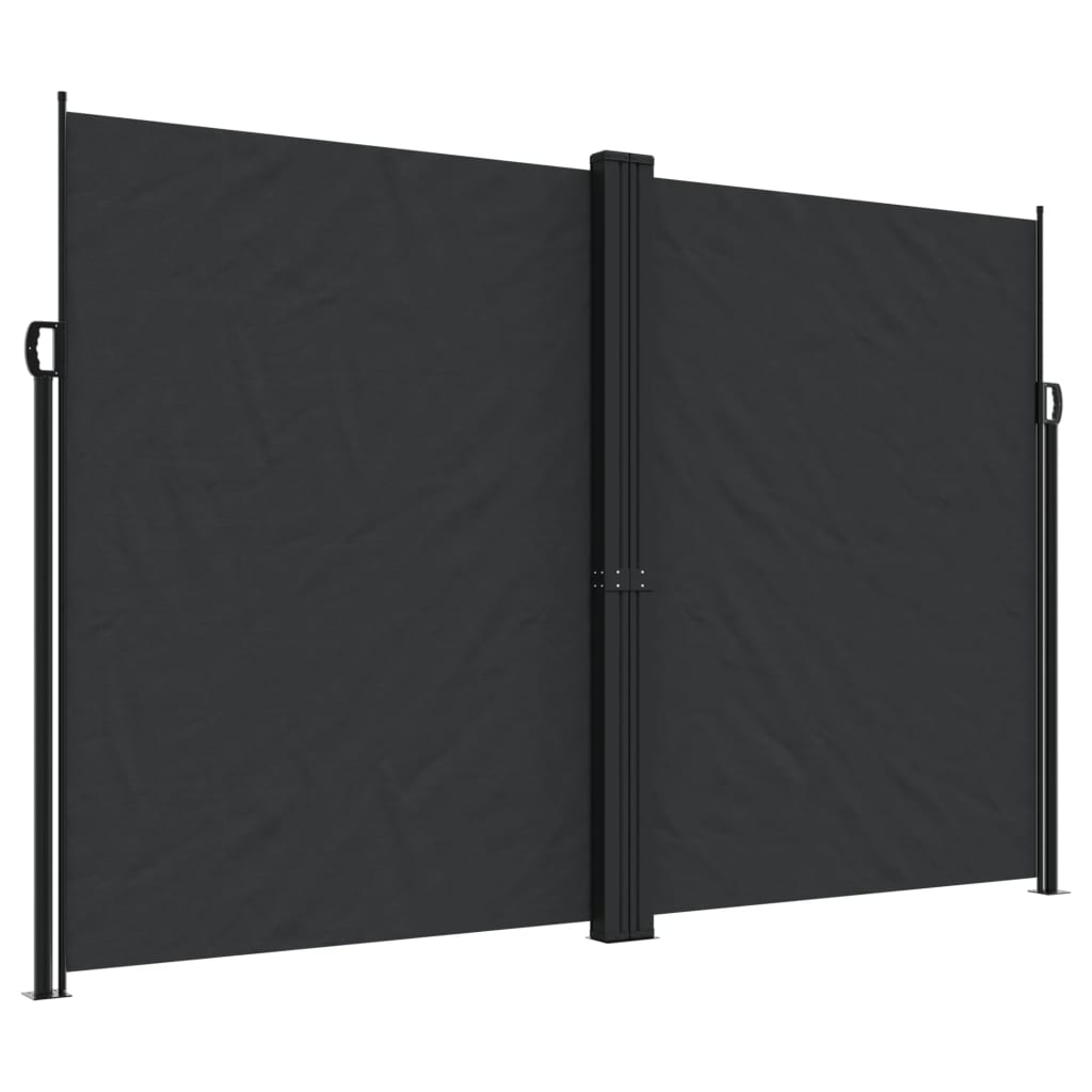 Retractable Side Awning Black 220x600 cm