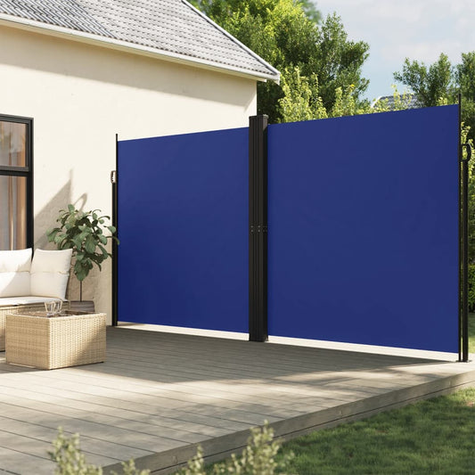 Retractable Side Awning Blue 220x600 cm