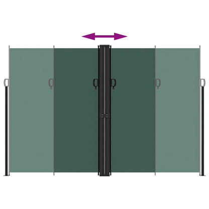 Retractable Side Awning Dark Green 220x600 cm