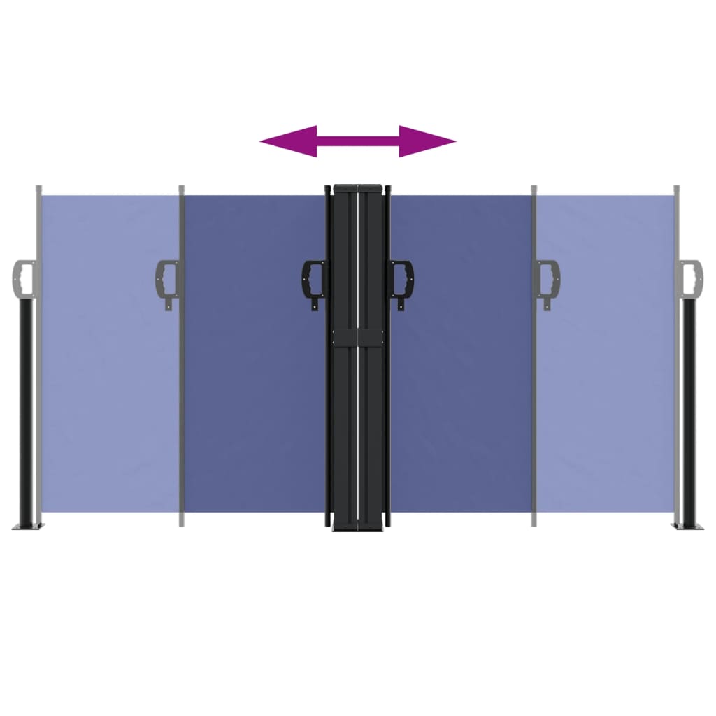 Retractable Side Awning Blue 120x1000 cm