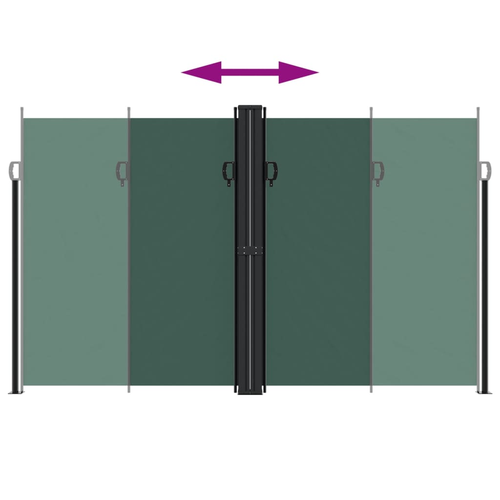 Retractable Side Awning Dark Green 200x1000 cm