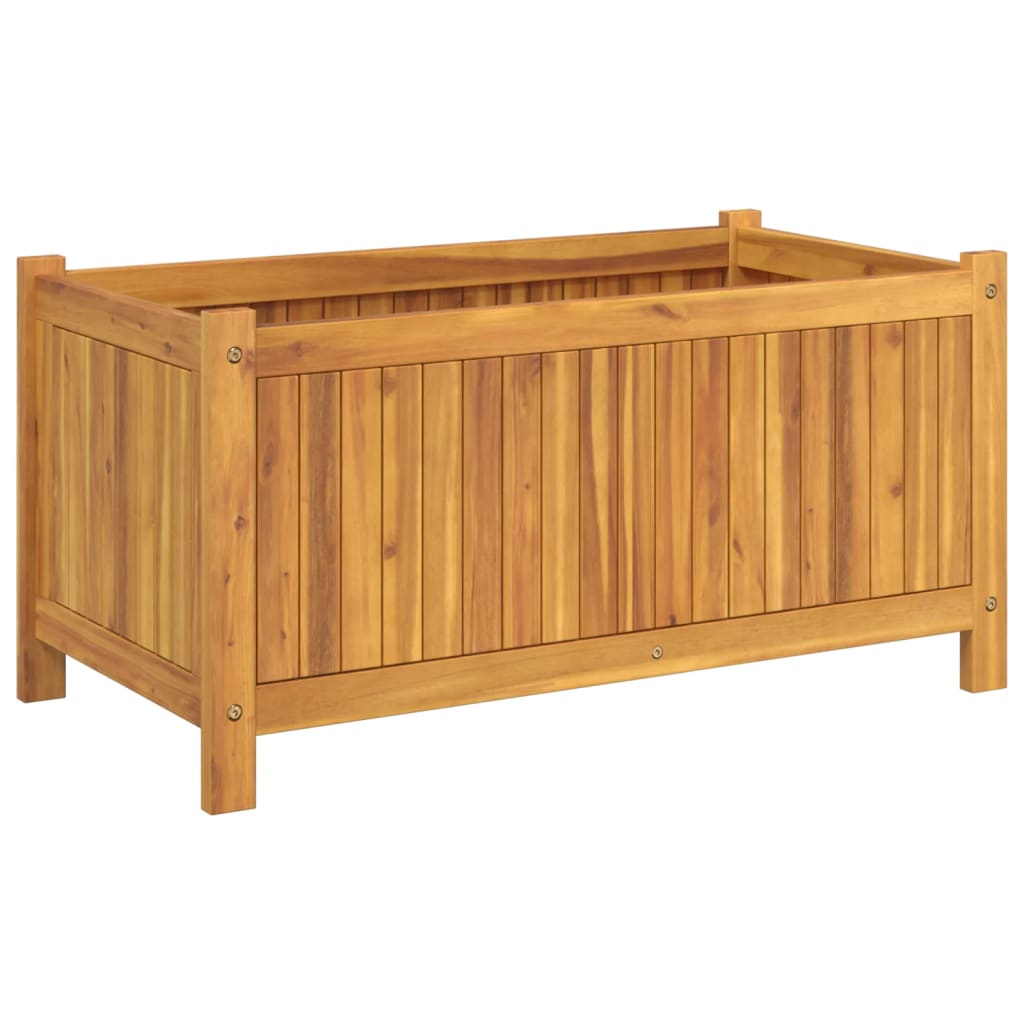 Garden Planter with Liner 80x42x40 cm Solid Wood Acacia