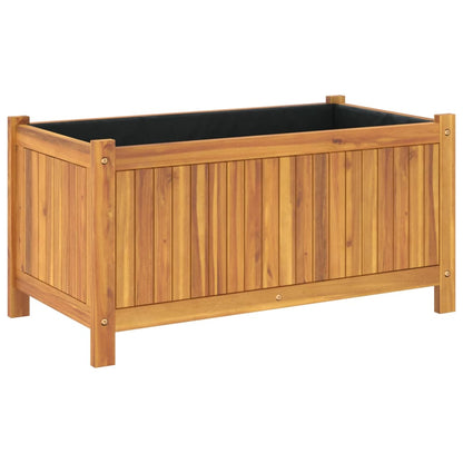 Garden Planter with Liner 80x42x40 cm Solid Wood Acacia