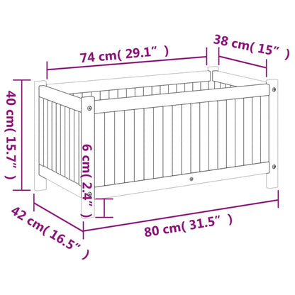 Garden Planter with Liner 80x42x40 cm Solid Wood Acacia