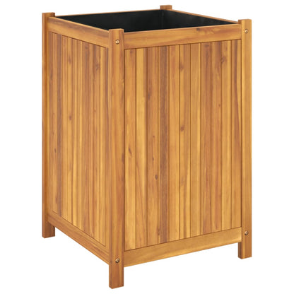 Garden Planter with Liner 50x50x75 cm Solid Wood Acacia