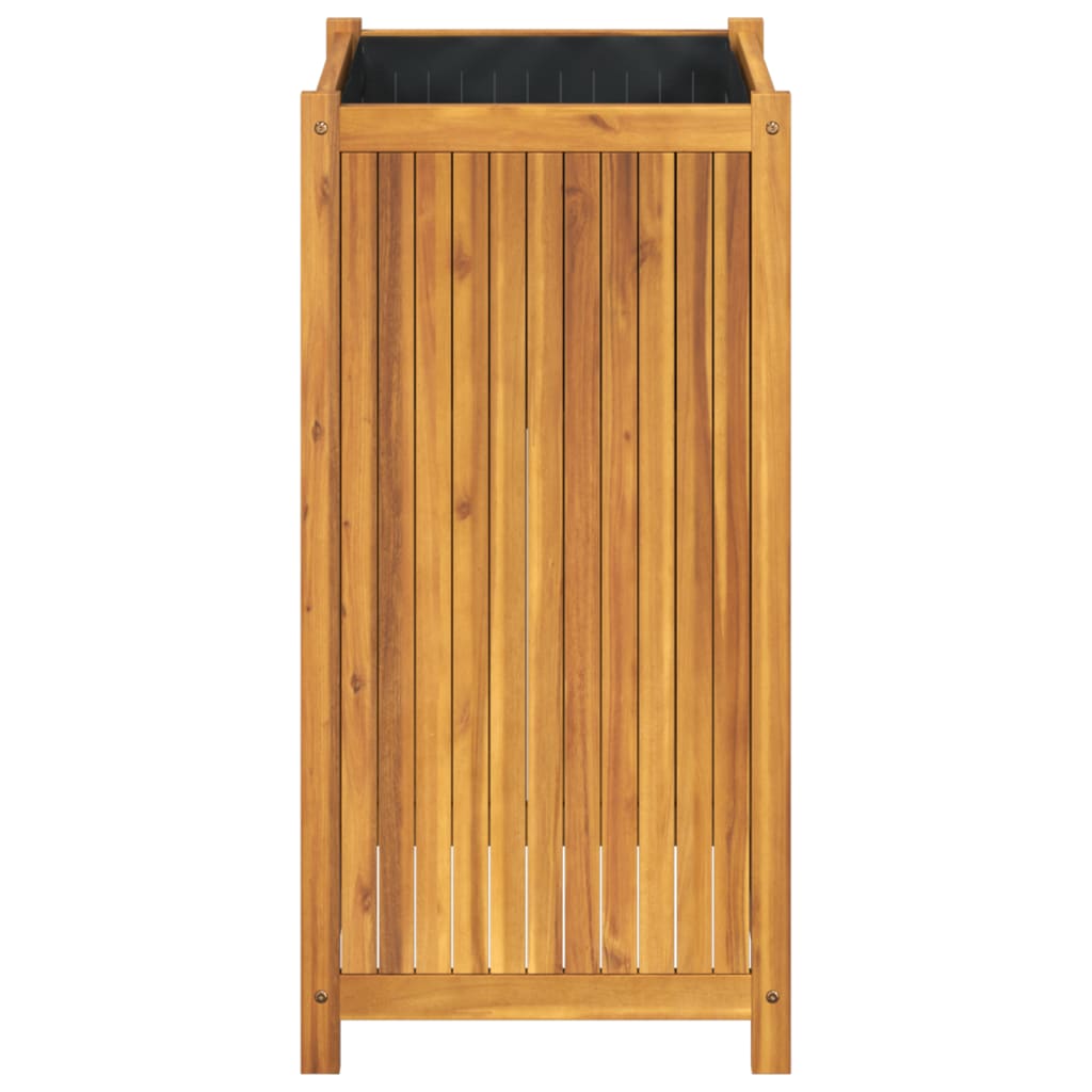Garden Planter with Liner 50x50x100 cm Solid Wood Acacia