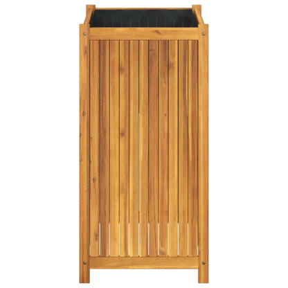 Garden Planter with Liner 50x50x100 cm Solid Wood Acacia