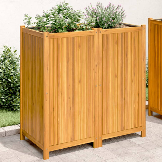 Garden Planter with Liner 100x50x100 cm Solid Wood Acacia