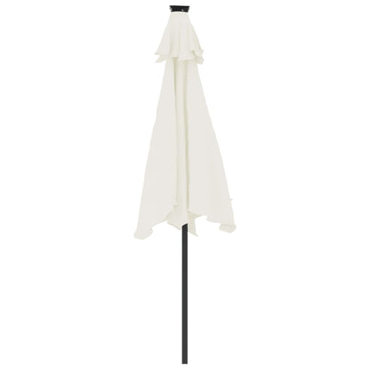 Garden Parasol with Steel Pole White 225x225x212 cm