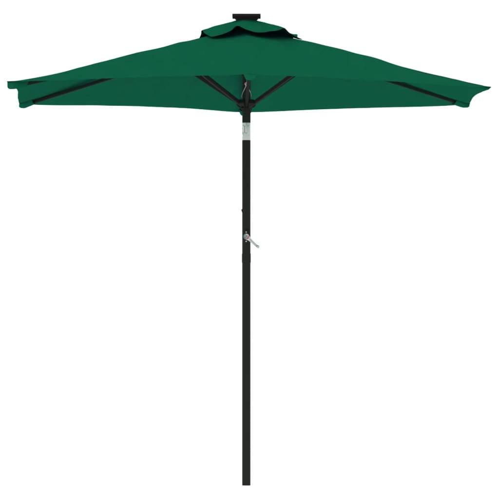 Garden Parasol with Steel Pole Green 225x225x212 cm