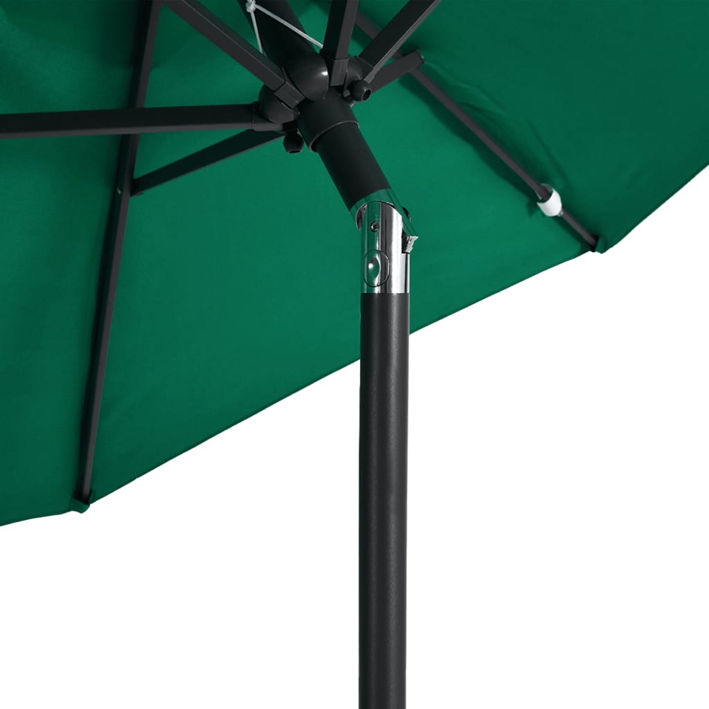 Garden Parasol with Steel Pole Green 225x225x212 cm