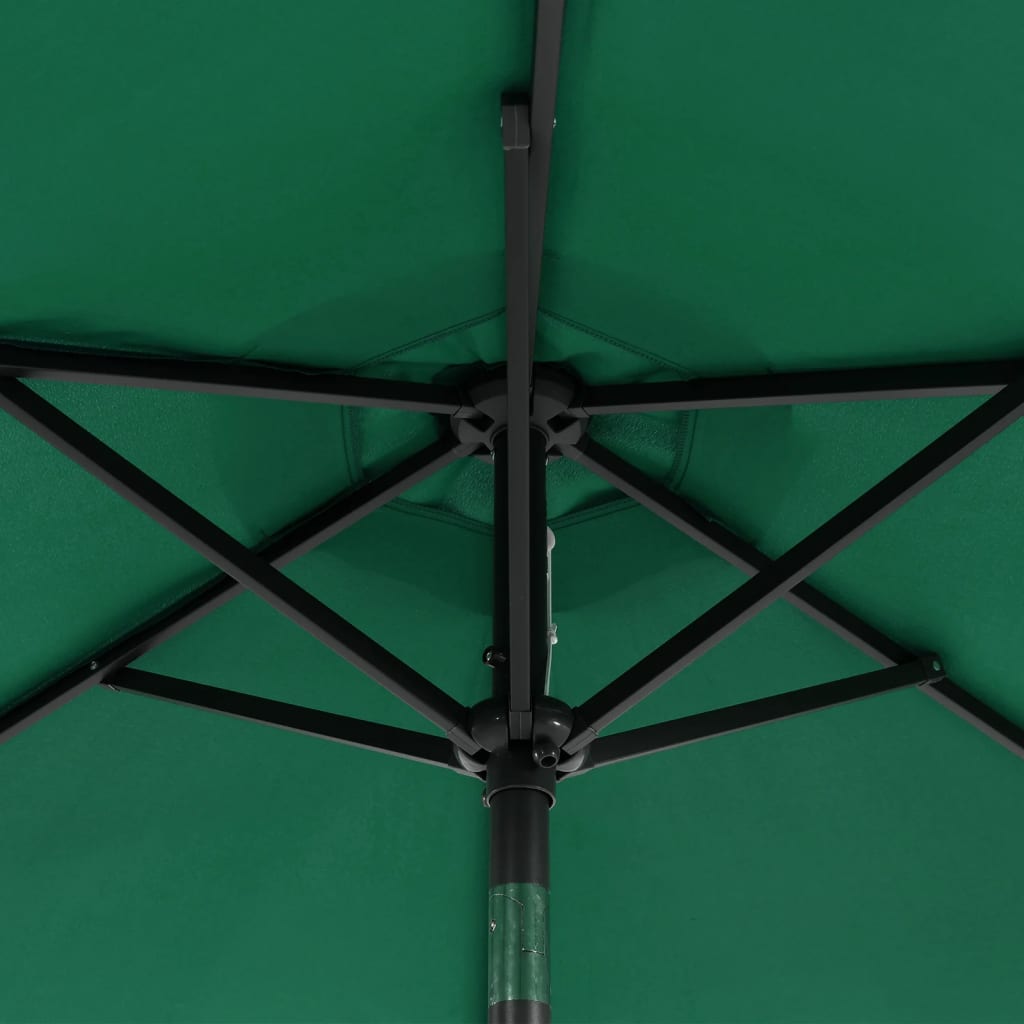 Garden Parasol with Steel Pole Green 225x225x212 cm