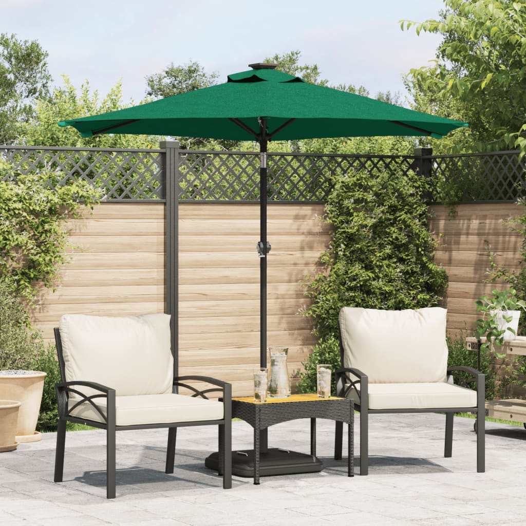 Garden Parasol with Steel Pole Green 225x225x212 cm