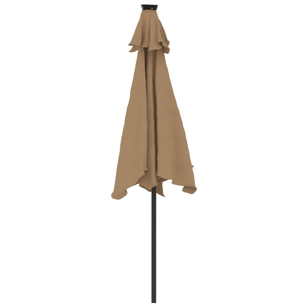 Garden Parasol with Steel Pole Taupe 225x225x212 cm