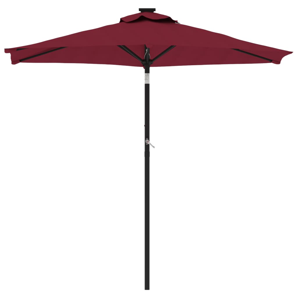 Garden Parasol with Steel Pole Bordeaux Red 225x225x212 cm