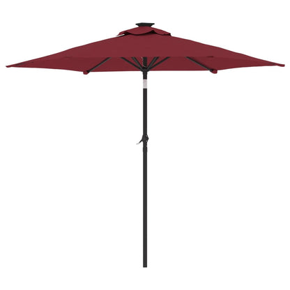 Garden Parasol with Steel Pole Bordeaux Red 225x225x212 cm