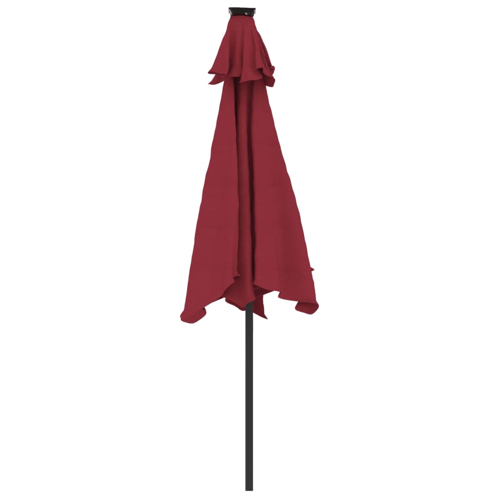 Garden Parasol with Steel Pole Bordeaux Red 225x225x212 cm