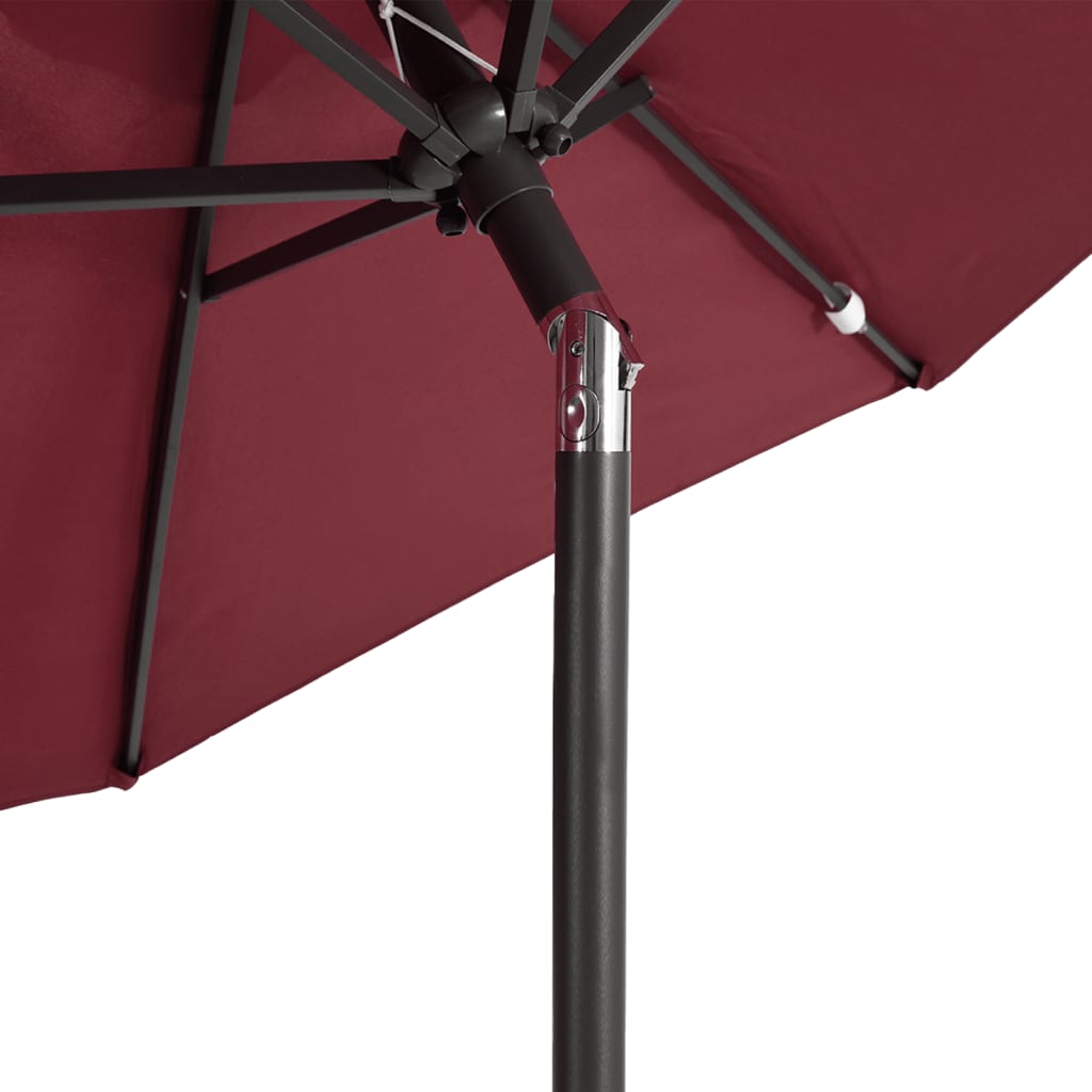 Garden Parasol with Steel Pole Bordeaux Red 225x225x212 cm