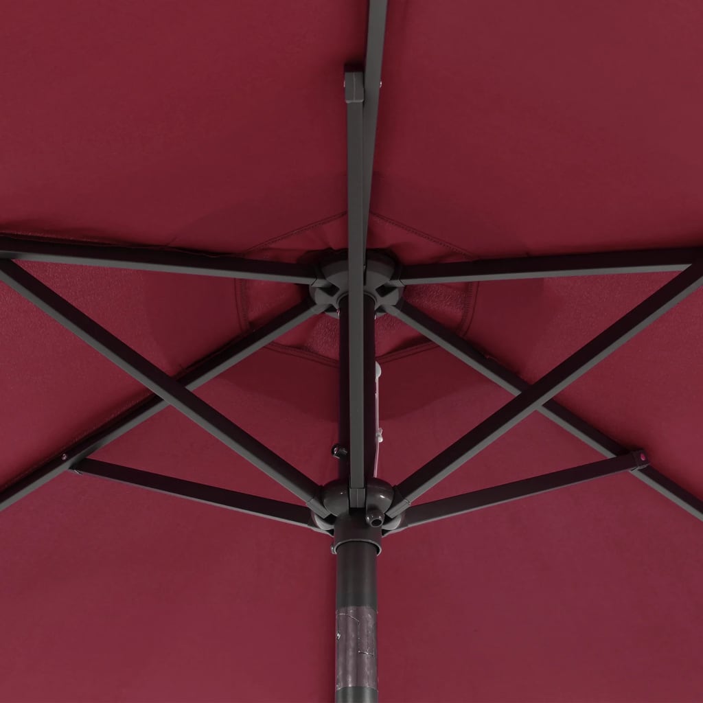 Garden Parasol with Steel Pole Bordeaux Red 225x225x212 cm