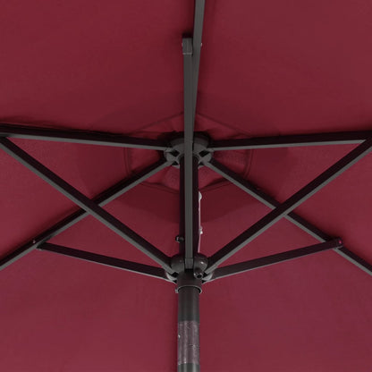 Garden Parasol with Steel Pole Bordeaux Red 225x225x212 cm