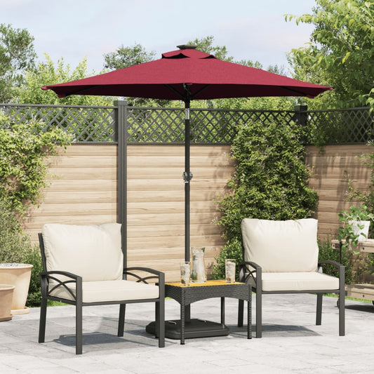 Garden Parasol with Steel Pole Bordeaux Red 225x225x212 cm