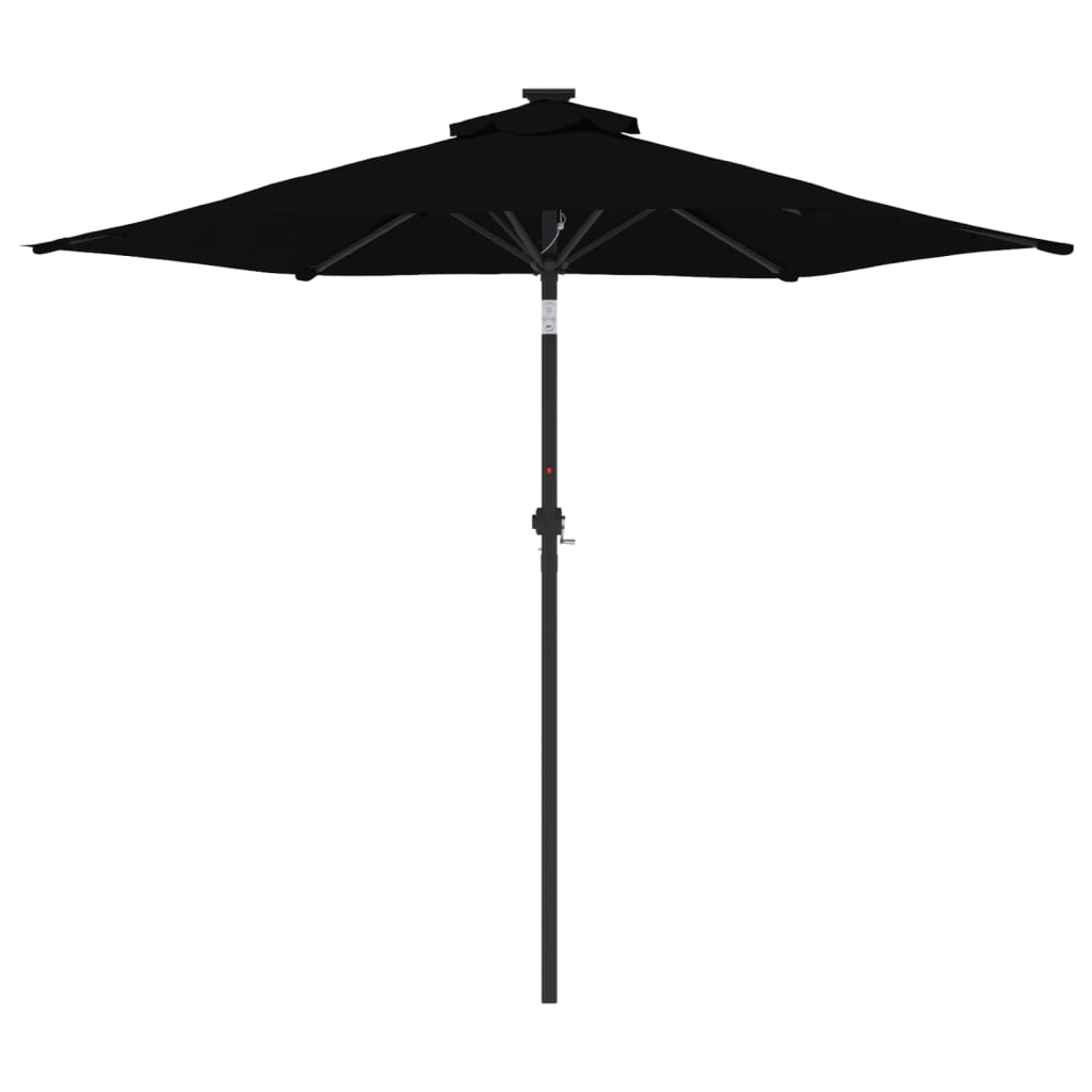 Garden Parasol with Steel Pole Black 225x225x212 cm