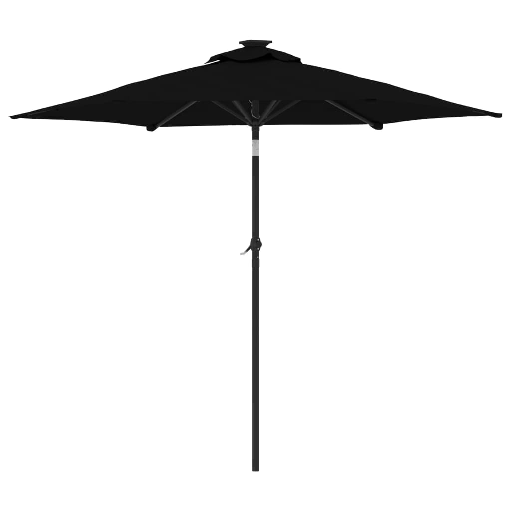 Garden Parasol with Steel Pole Black 225x225x212 cm