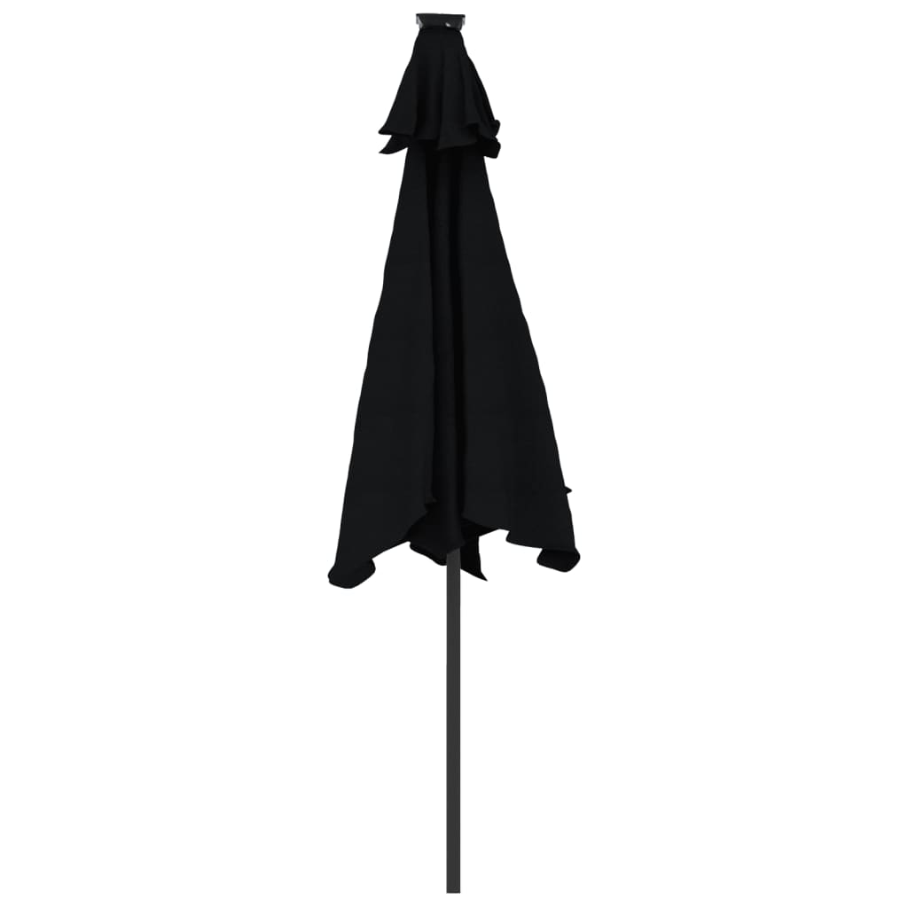 Garden Parasol with Steel Pole Black 225x225x212 cm