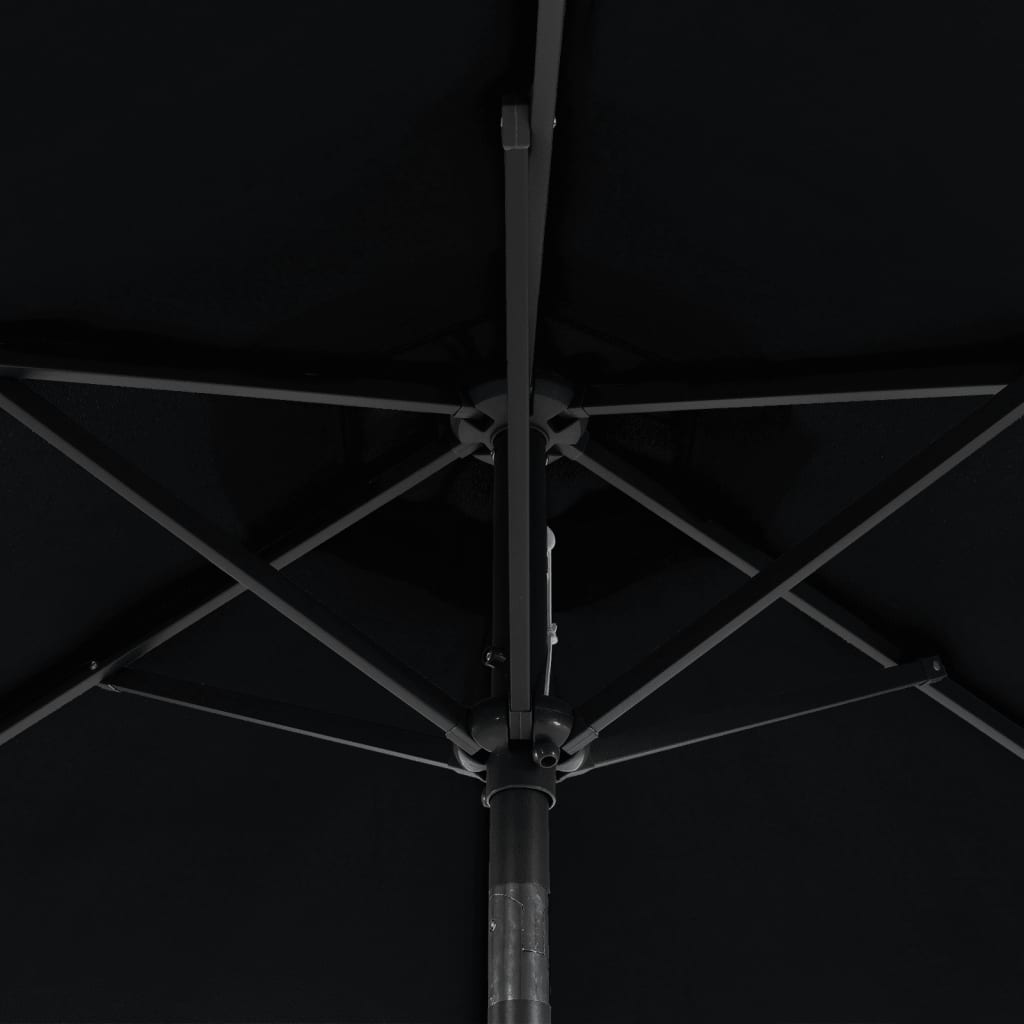 Garden Parasol with Steel Pole Black 225x225x212 cm