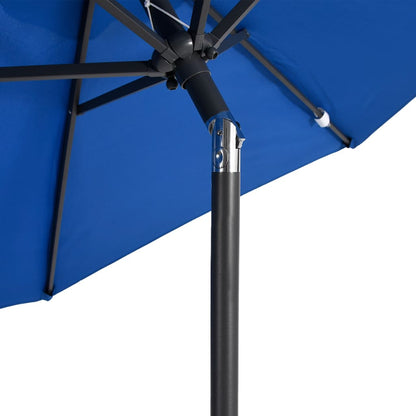 Garden Parasol with Steel Pole Azure Blue 225x225x212 cm