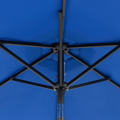 Garden Parasol with Steel Pole Azure Blue 225x225x212 cm