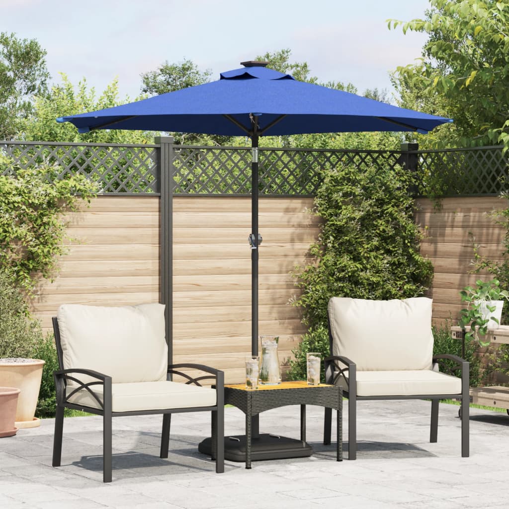 Garden Parasol with Steel Pole Azure Blue 225x225x212 cm