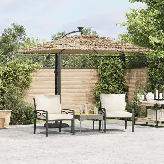 Garden Parasol with Steel Pole Brown 246x246x230 cm