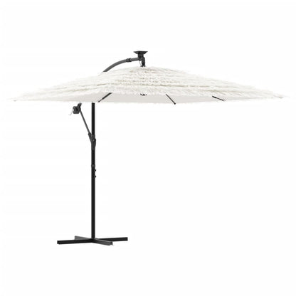 Garden Parasol with Steel Pole White 246x246x230 cm