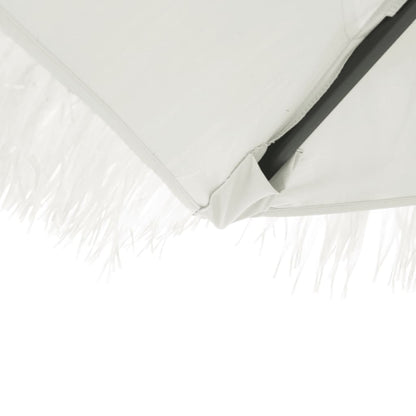 Garden Parasol with Steel Pole White 246x246x230 cm