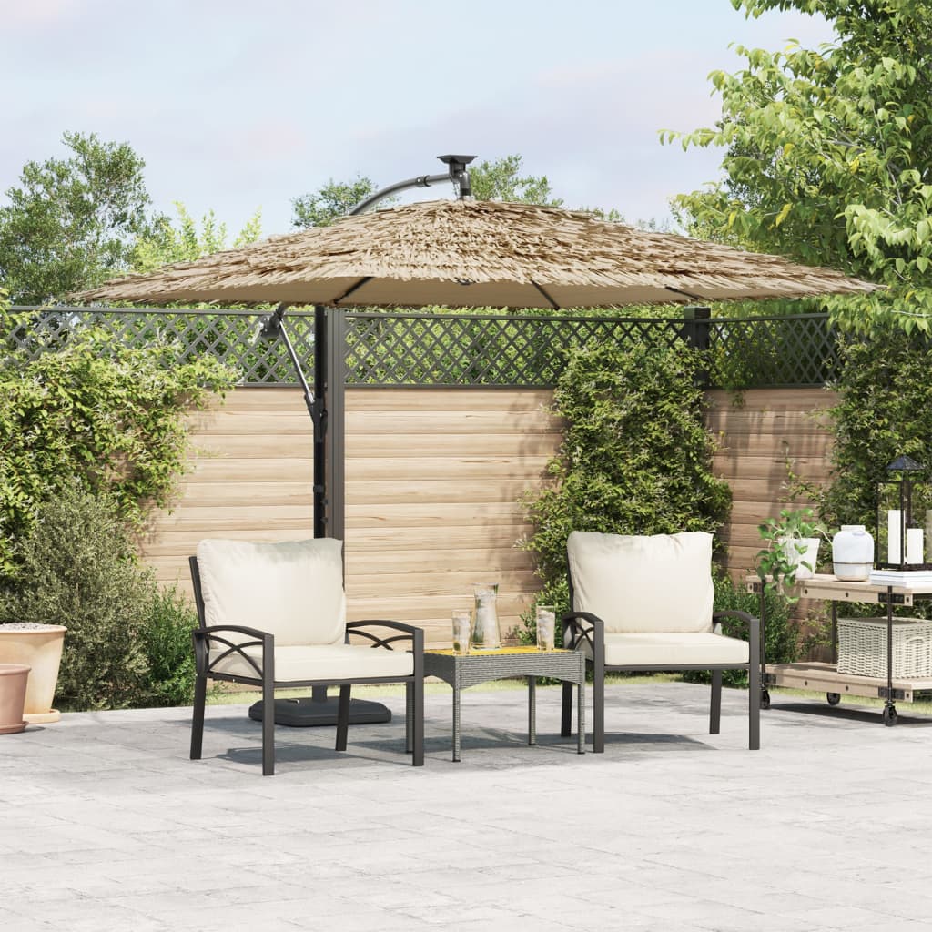 Garden Parasol with Steel Pole Brown 290x290x238 cm