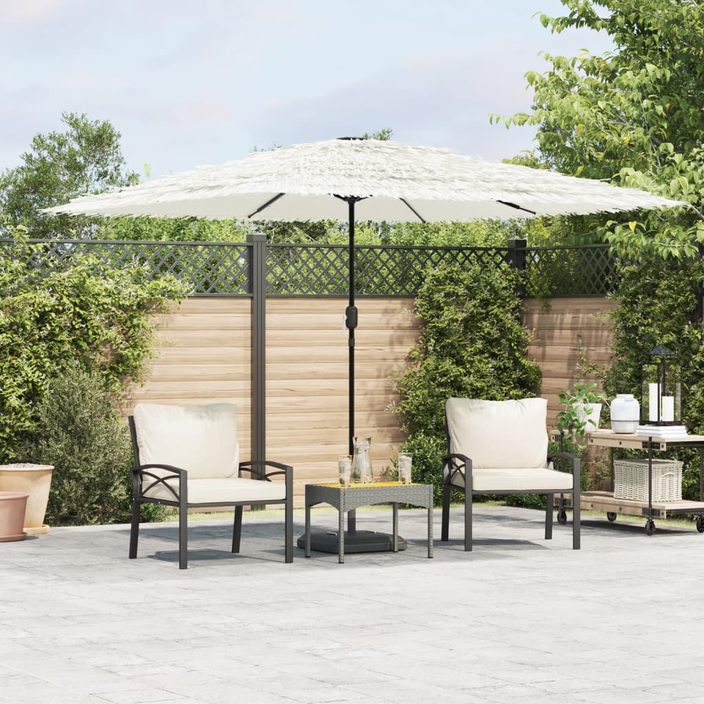 Garden Parasol with Steel Pole White 290x290x238 cm