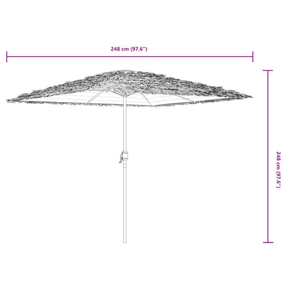 Garden Parasol with Steel Pole Brown 248x248x248 cm