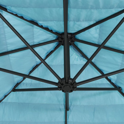 Garden Parasol with Steel Pole Blue 248x248x248 cm