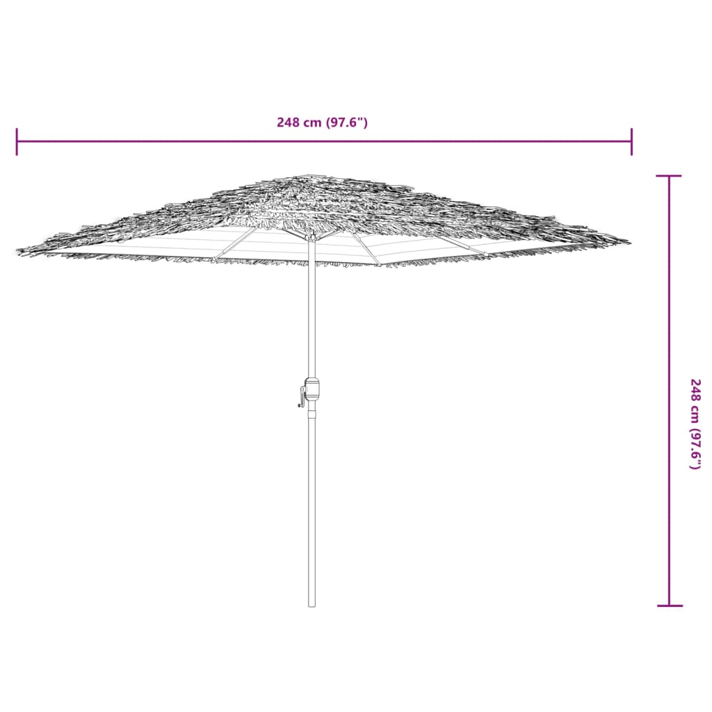 Garden Parasol with Steel Pole Blue 248x248x248 cm