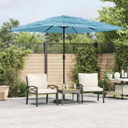 Garden Parasol with Steel Pole Blue 248x248x248 cm